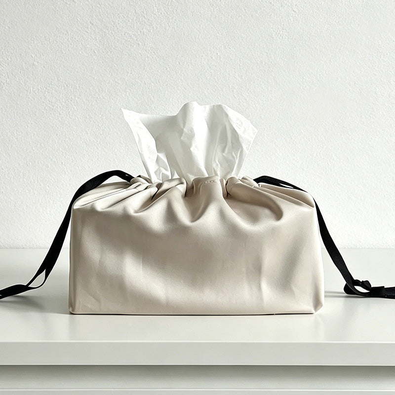 CouldNook Satin Tassel Tissue Box - Aesthetic Luxe Storage Bag