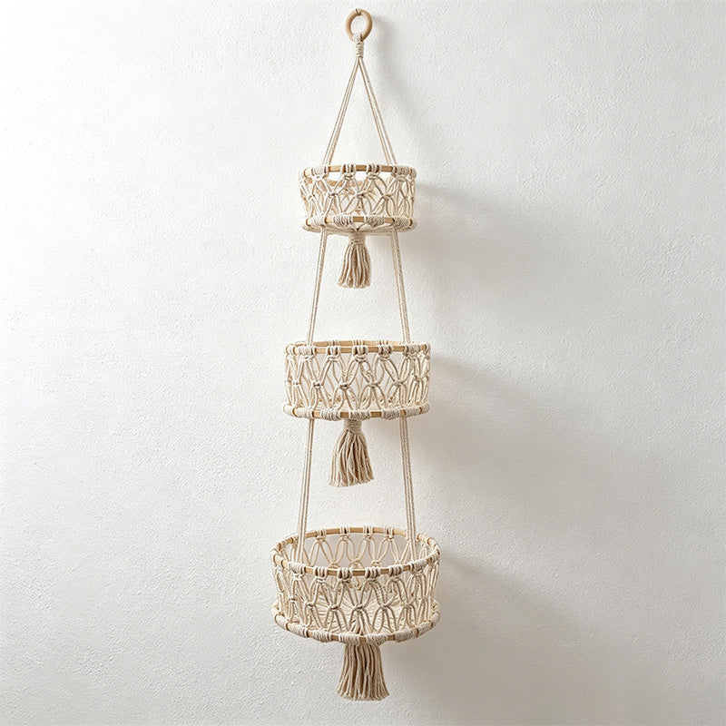 CouldNook Tiered Hanging Plant Basket - Wall Storage Organizer