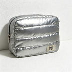 CouldNook Metallic Quilted Cosmetic Pouch - Vanity Storage Accent