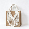 CouldNook Macrame Fringe Tote Bag - Textured Carry Accent