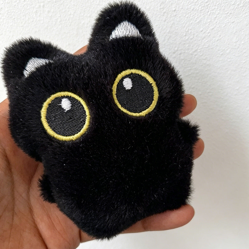 CouldNook Squeaky Round Cat Plush Bag Charm - Scarf Accent