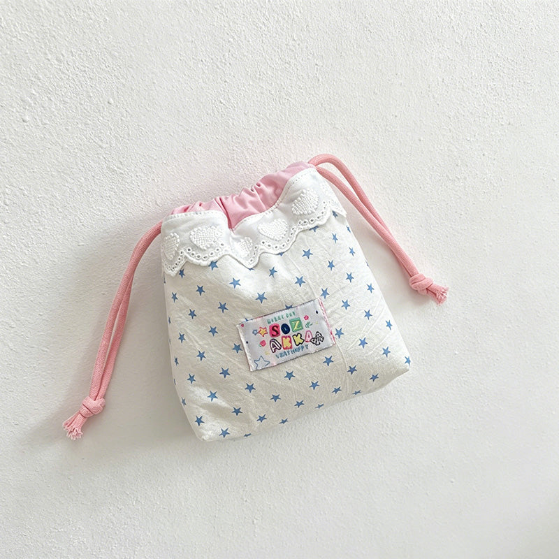 CouldNook Lace Drawstring Drawstring Cosmetics Bag - Vanity Organizer