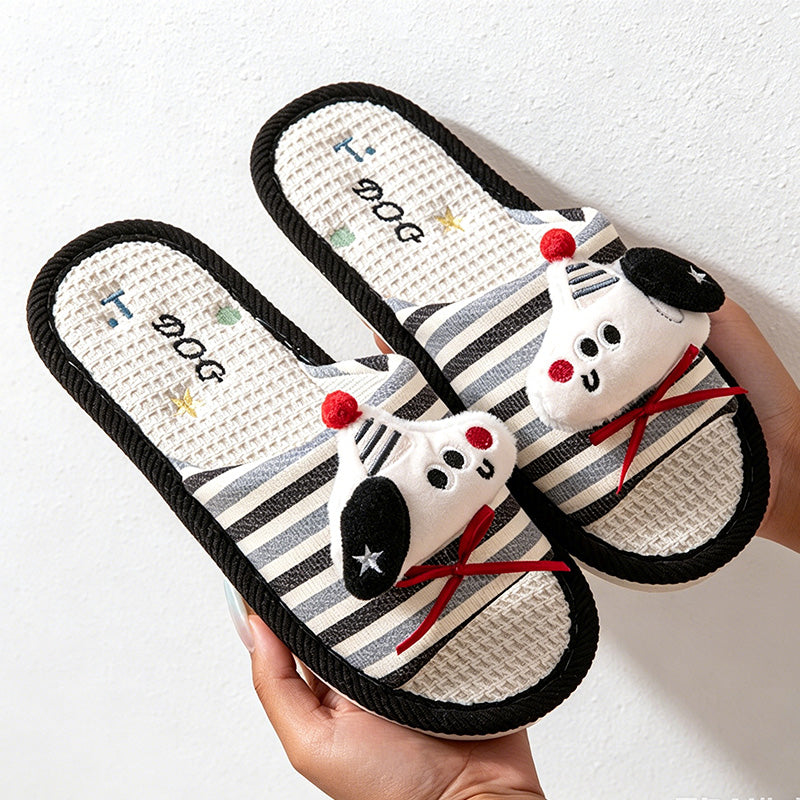 CouldNook Bear Accent Open Toe Slippers - Cozy Desk Corner Accent