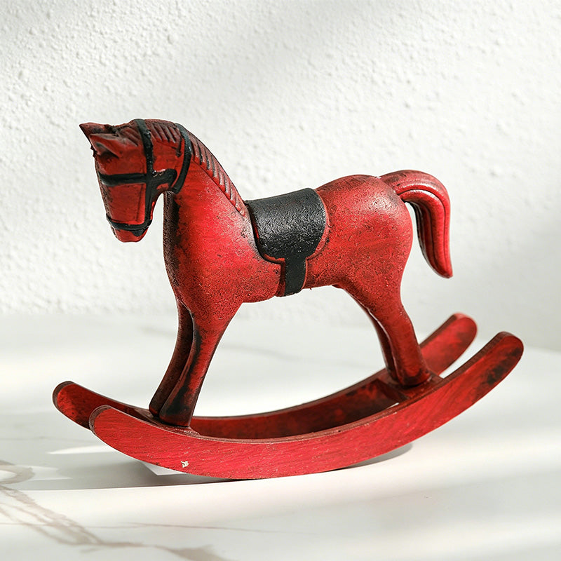 CouldNook Vintage Distressed Wooden - Rocking Horse Decor Ornament