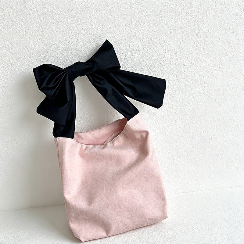 CouldNook Bow Canvas Shopping Bag - Aesthetic Large Capacity Tote