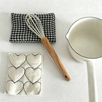 CouldNook Quilted Heart Fabric Coaster - Aesthetic insulated Table Mat