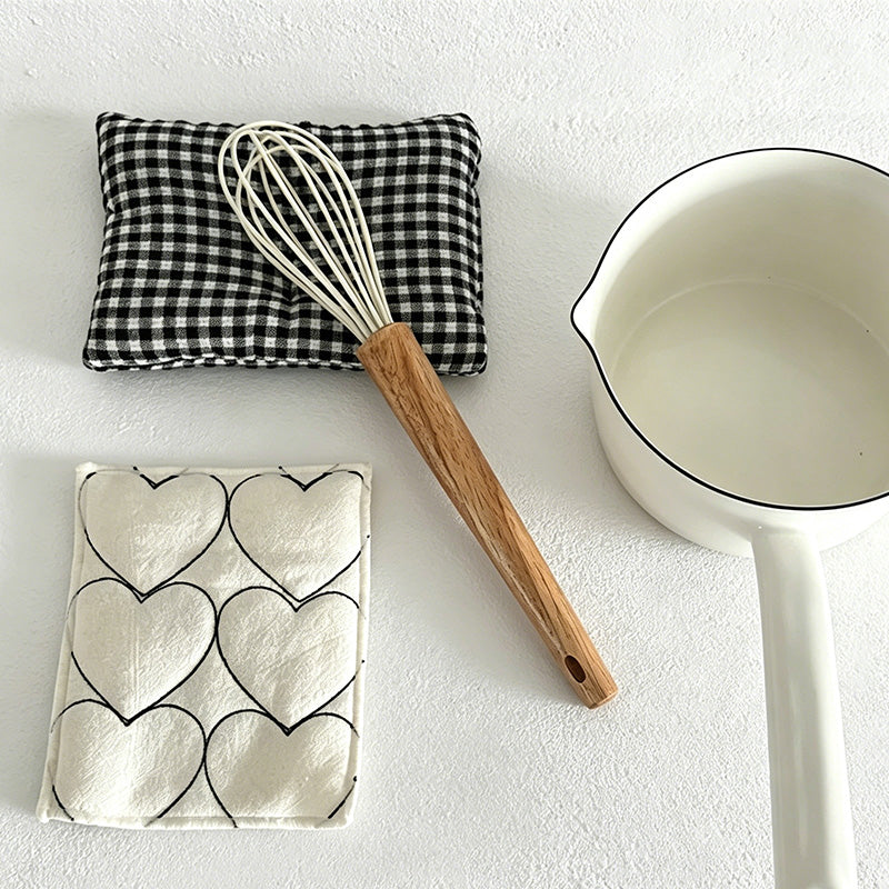 CouldNook Quilted Heart Fabric Coaster - Aesthetic insulated Table Mat