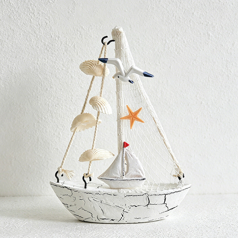 CouldNook Mediterranean Shell Bird Hanging - Coastal Nautical Ornament