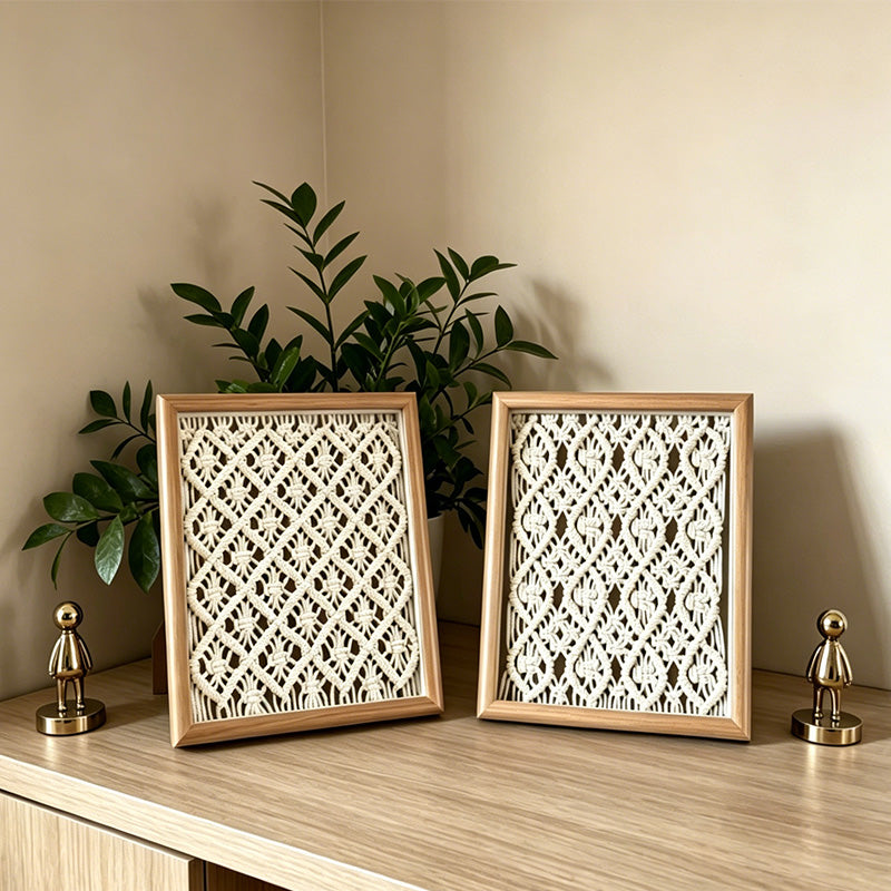 CouldNook Framed Macrame Wall Decor Panel - Textured Home Display