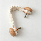 CouldNook Macrame Wood Cabinet Pull Cord - Cabinet Accent Decor