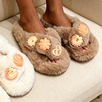 CouldNook Animal Flower Plush House Slippers - Warm Room Accent