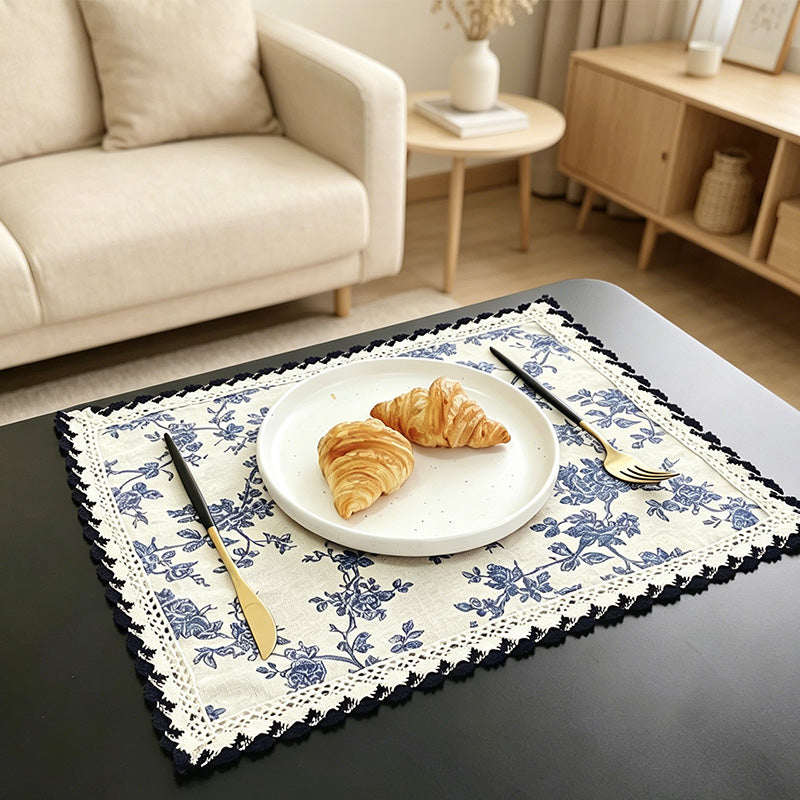 CouldNook Pastoral Lace Table Mat - Aesthetic French Fabric Placemat