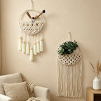 CouldNook Crescent Macrame Wall Basket - Hanging Storage Decor