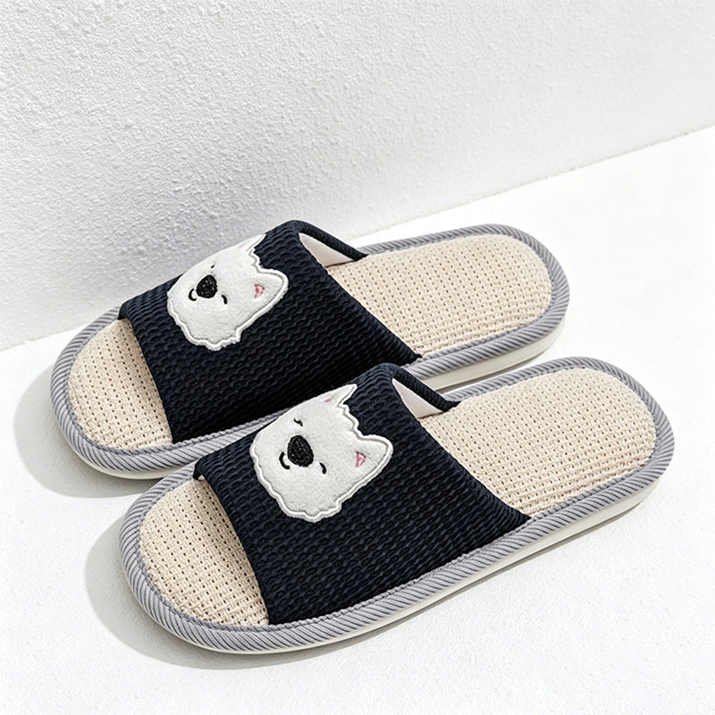 CouldNook Bear Dog Open Toe Slippers - Warm Indoor Accent