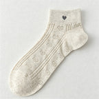 CouldNook Heart Motif Patterned Socks - Soft Home Detail (MK2COW6W8FHO05)