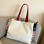 CouldNook Striped Canvas Tote Bag - Everyday Shopping Accent