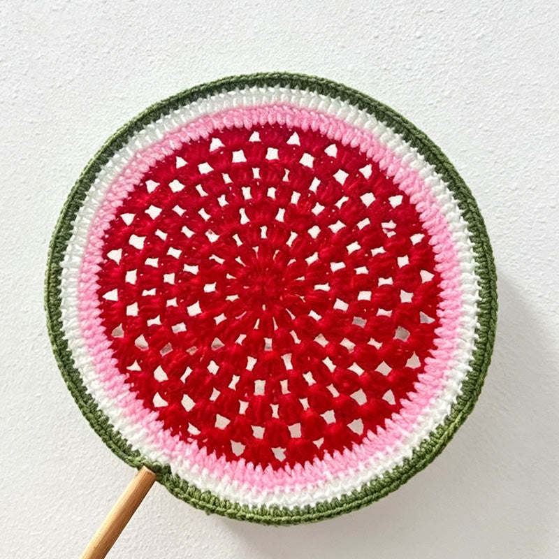CouldNook Hand Crochet Round Hand Fan - Retro Chinese Style Woven Decor Fan