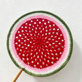 CouldNook Hand Crochet Round Hand Fan - Retro Chinese Style Woven Decor Fan