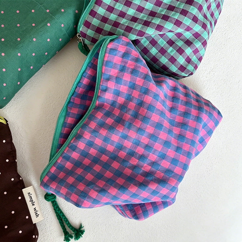 CouldNook Plush Trim Mini Zip Pouch - Small Storage Accent