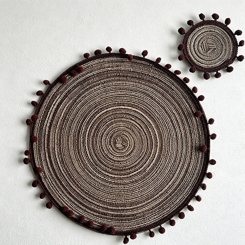 CouldNook Cotton Ball Woven Placemat - Aesthetic Luxe Table Mat