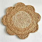 CouldNook Faux Straw Flower Shape Table Placemat - Practical Room Accent