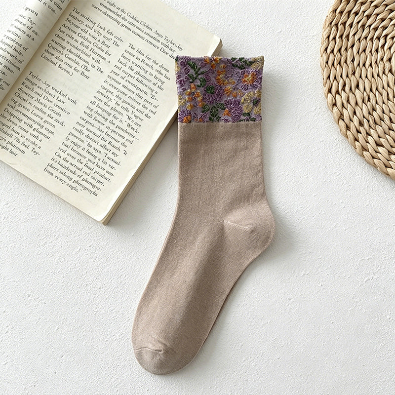 CouldNook Garden Pattern Crew Socks - Everyday Gift Accessory