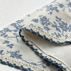 CouldNook Blue Floral Table Runner - Aesthetic Cotton-Linen Decor