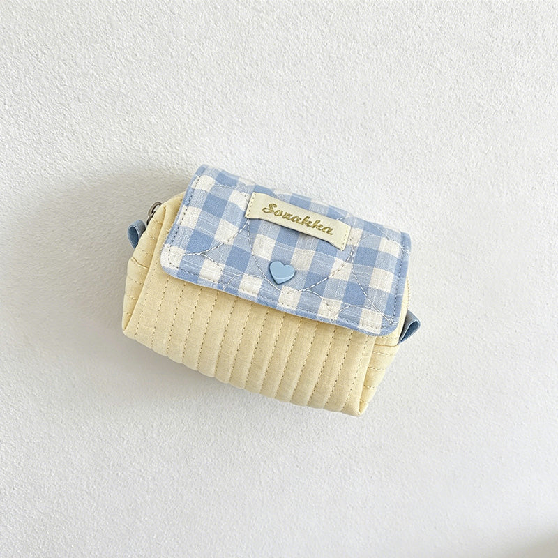 CouldNook Gingham Quilted Mini Zip Pouch - Desk Accent
