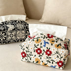 CouldNook Vintage Floral Embroidered Canvas - Tissue Home Box Cover