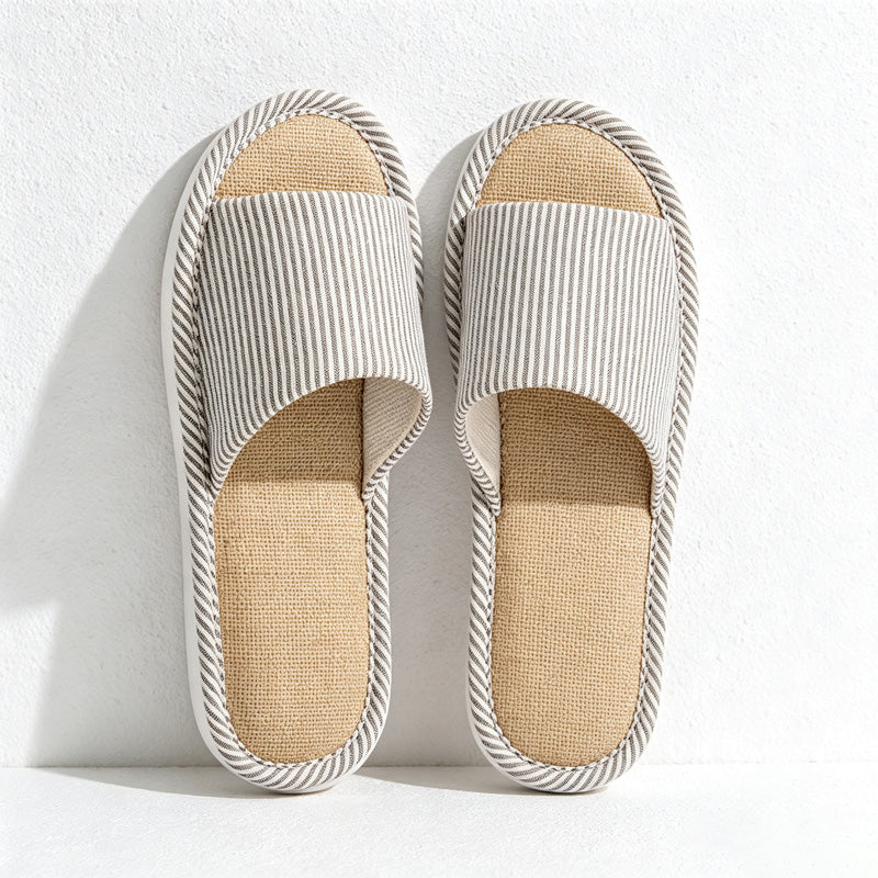 CouldNook Textured Airy Stripe Home Slippers - Practical Room Accent