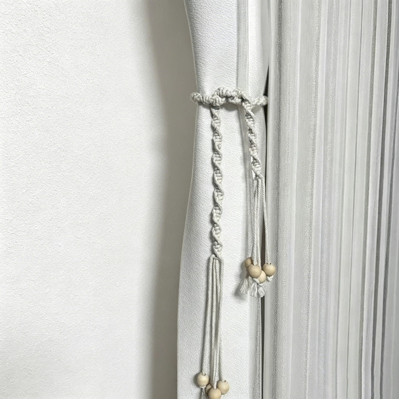 CouldNook Long Macrame Curtain Tieback - Window Drapery Accent