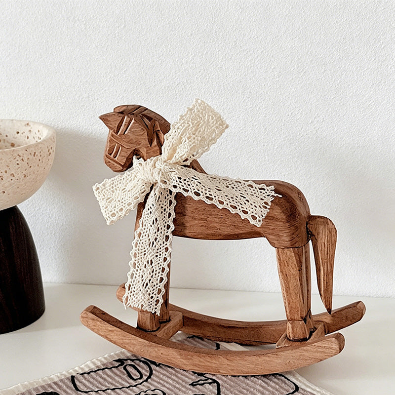 CouldNook Vintage Rocking Horse Ornament - Rustic Home Desktop Decor