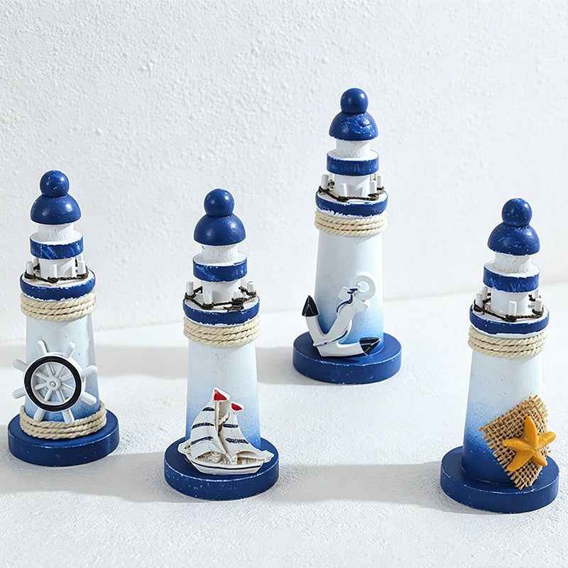 CouldNook Mediterranean Mini Wooden - Lighthouse Mixed Ornament