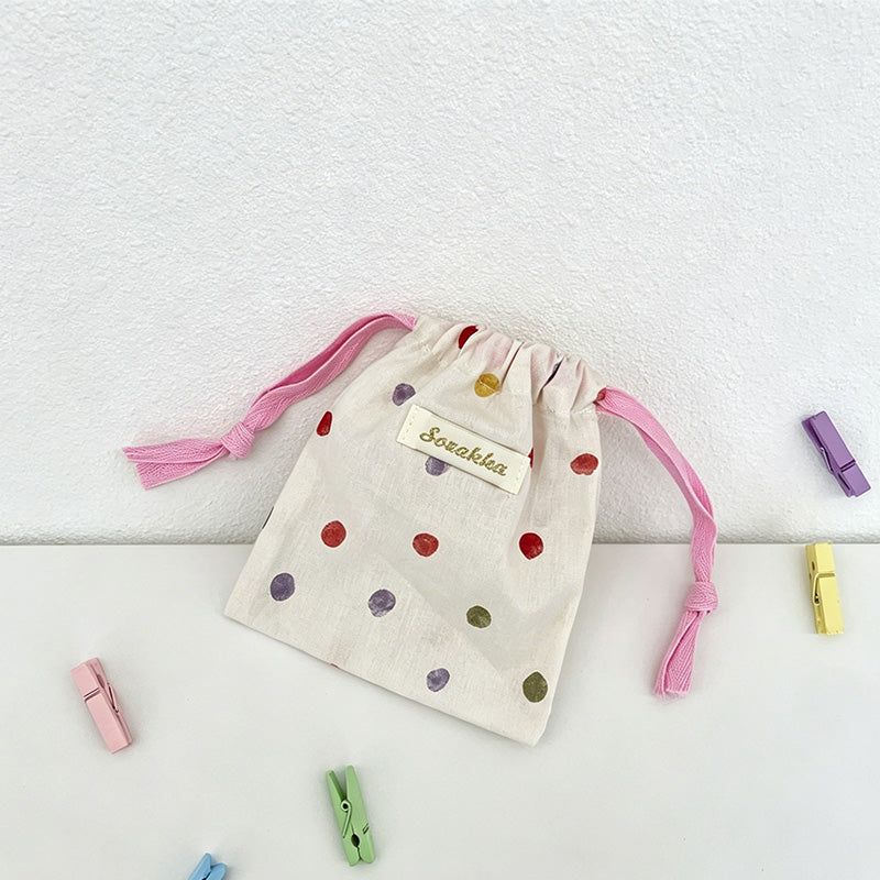 CouldNook Confetti Dot Drawstring Storage Pouch - Small Gift Bag