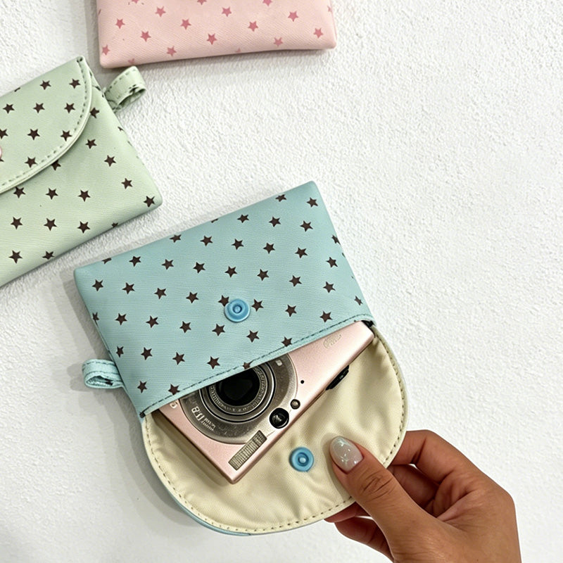 CouldNook Mint Chocolate Star Pouch - Aesthetic Canvas Card Case
