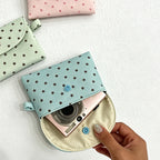 CouldNook Mint Chocolate Star Pouch - Aesthetic Canvas Card Case