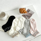 CouldNook Ruffled Cuff Heart Floral Socks - Sweet Mesh Socks