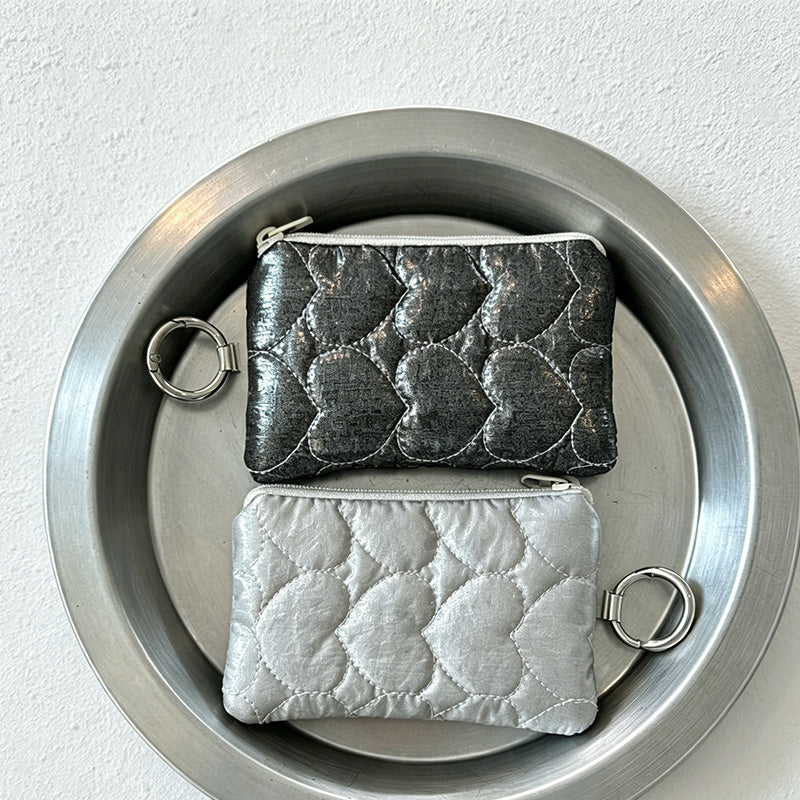 CouldNook Mini Quilted Heart Purse - Aesthetic Portable Card Case