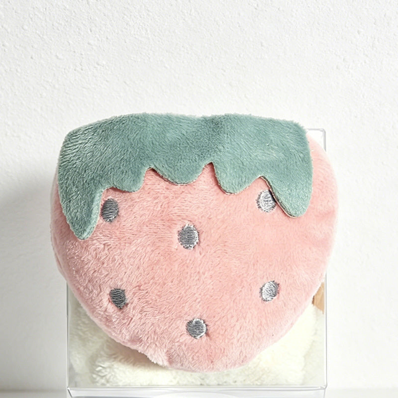 CouldNook Cartoon Fruit Hand Towel - Aesthetic Coral Velvet Cloth