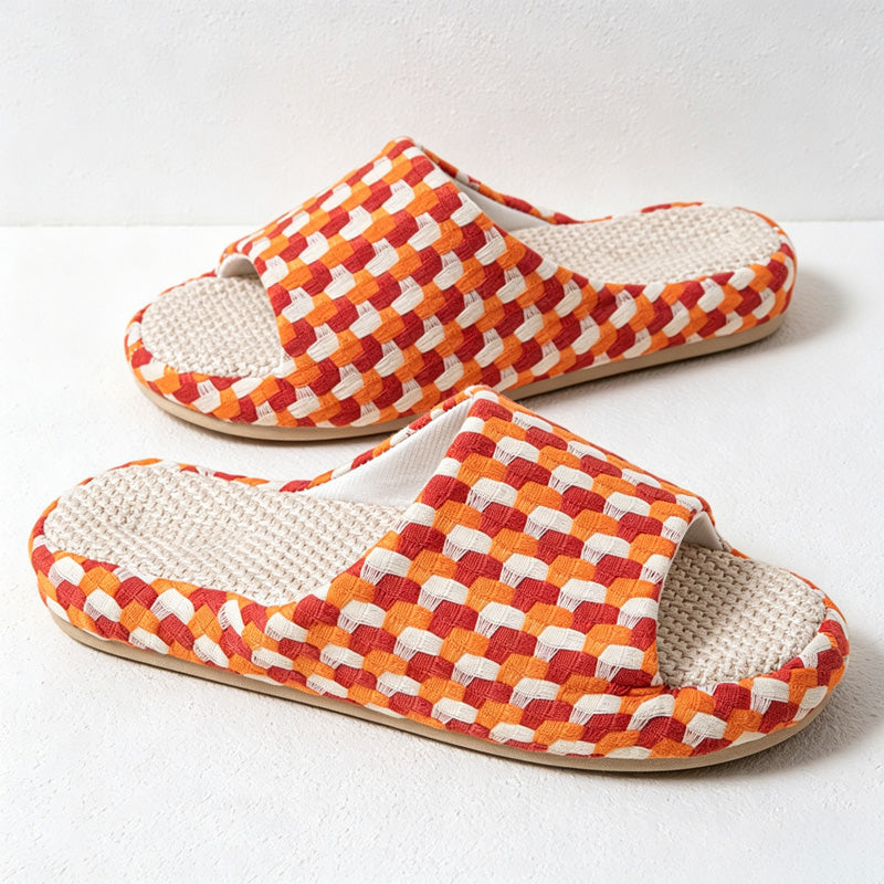 CouldNook Checker Band Home Slippers - Everyday Use Accent