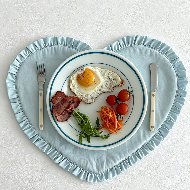 CouldNook Lace Heart Large Placemat - Aesthetic Fabric Table Decor