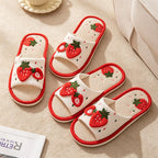 CouldNook Strawberry Pattern Open Toe Slippers - Sweet Home Display Accent