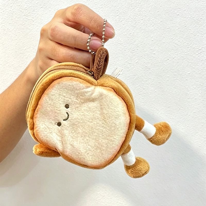 CouldNook Cute Toast Plush Coin Purse - Mini Pocket & Bag Pendant Organizer