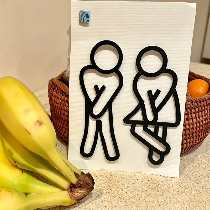 CouldNook 1Pair Of Restroom Figure Wall Sign - Door Marker Decor