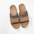 CouldNook Flax-Look Cross Strap House Slippers - Natural Indoor Accent