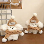 CouldNook Squeaky Winter Scarf Dog Plush Charm - Shelf and Bag Accent
