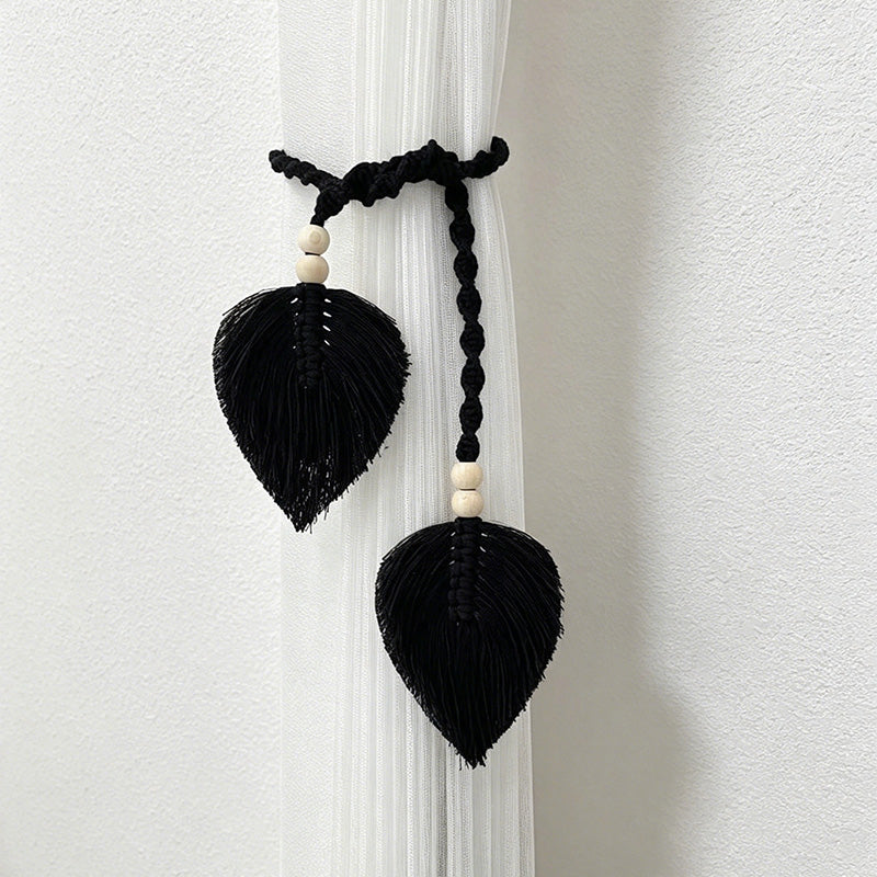 CouldNook Leaf Macrame Curtain Tieback - Soft Window Accent