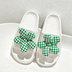 CouldNook Gingham Flower EVA Slide Slippers - Cheerful Lounge Accent