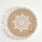 CouldNook Jute Ball Edge Woven Placemat - Aesthetic Rustic Table Mat