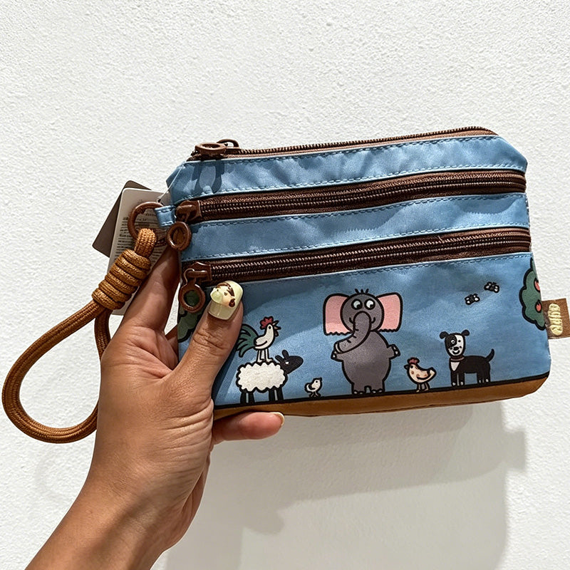 CouldNook Cartoon Double Zipper Pouch - Daily Bag Organizer